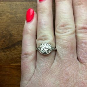 Vintage one carat moissanite ring